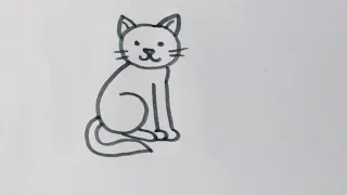 How to draw a Cat easy /Cat drawing easy with numbers 611/easy drawing step by step