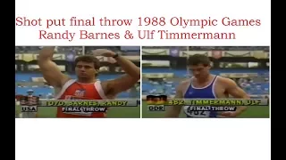 Shot put final throw 1988 Olympic Games Randy Barnes & Ulf Timmermann