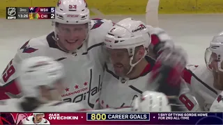 Alex Ovechkin scores his 800th career and gets a hat trick