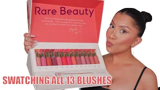 SWATCHING ALL 13 RARE BEAUTY SOFT PINCH LIQUID BLUSHES + NATURAL LIGHTING SWATCHES | MagdalineJanet