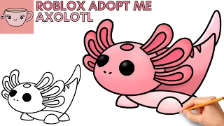 How To Draw Axolotl Roblox Adopt Me Pet | Cute Easy Step By Step Drawing Tutorial
