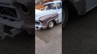 56 Chevy pickup Gets AIR RIDE Install | Mater Build |