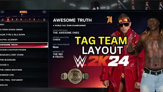 TAG TEAM LIST TEMPLATE for YOUR WWE 2K24