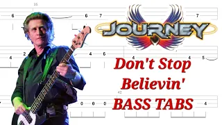 Journey - Don't Stop Believin' BASS TABS | Cover | Tutorial | Lesson