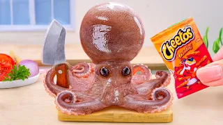 Tasty Spicy Fried Cheetos Octopus Recipe Idea 🐙 Satisfying Miniature Seafood Cooking by Mini Yummy