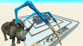 Escape From Alien Woolly Rhino - Zig Zag Course | Animal Revolt Battle Simulator