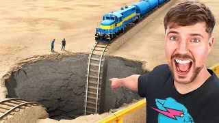 Train vs Giant Pit Reaction!