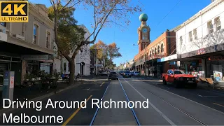 Driving Around Richmond | Melbourne Australia | 4K UHD