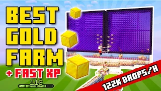 BEST Gold Farm + Storage & XP Farm In Minecraft Bedrock! | Minecraft Bedrock Tutorial