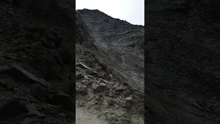 Rockfall at the Grand Couloir, Mont Blanc, France