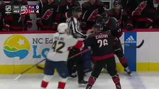 Scrum Ensues After Sam Bennett Hits Andrei Svechnikov