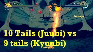 [4K] Nine Tails(Kyuubi) vs Ten Tails(Juubi) fight gameplay - Naruto Shippuden Ultimate Ninja Storm 4