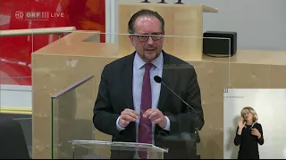 031 Außenminister Alexander Schallenberg ÖVP   Nationalratssitzung vom 14 10 2020 um 1000 Uhr