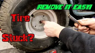 How To Remove A Stuck Riding Mower Or Snowblower Tire Rim / Tire Easily Get The Wheel Off