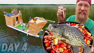 Catch & Cook Crappie On Sebago Lake - DAY 4 of 7 Waterworld Survival Challenge Season 2 Pirate Ship