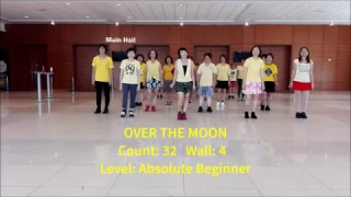 Line dance OVER THE MOON(Stephen Rutter & Claire Rutter) DEMO & TUTORIAL