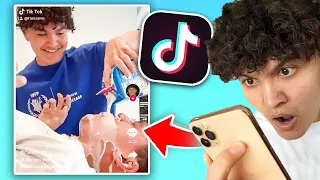 Reacting To My Little Brothers Tik Tok's (CRINGE)