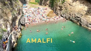 [4K]🇮🇹 Italy Summer Walk :Amalfi Town in the morning🌅🩴& Beautiful Beaches🏖️ on Amalfi Coast 2022