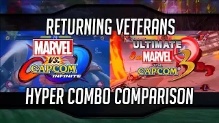 MVCI & UMVC3 Lv3 Hyper Combo Comparison For Returning Veterans | Marvel vs Capcom Infinite