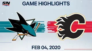 NHL Highlights | San Jose Sharks vs. Calgary Flames – Feb. 4, 2020