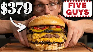 $379 Five Guys Bacon Cheeseburger Taste Test | FANCY FAST FOOD
