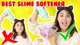 BEST SLIME SOFTENER TEST | testing different items for slime softer | Slimeatory #211