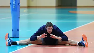 Волейбол. Сборная России. Разминка перед тренировкой. | Russia volley team. Warm up before training.