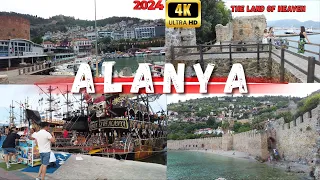 alanya city center 2024 4k / alanya marina / alanya antalya turkey holiday / turkey travel 4k 60 fps