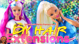 DIY - How to Make: EASY Doll Hair Extensions PLUS Barbie Fantasy Hair | #StayHomeandCraft #WithMe