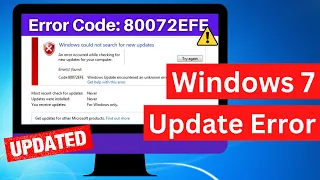 Windows 7 Update Error 80072efe [Solved]