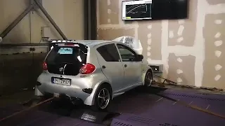 Toyota aygo turbo stock engine.. Dyno..!! 135 ps end 17 kilos torque.