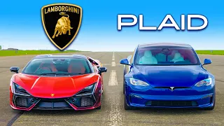 Lamborghini Revuelto vs Tesla Model S Plaid: CORRIDA DE ARRANCADA