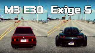 NFS Heat: BMW M3 E30 vs Lotus Exige S - Drag Race