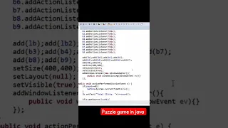 puzzle game in java #java #javaprojects #shorts #education