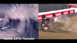 Jochen Mass crash 1982 ~ Zhou Guanyu crash 2022 (side-by-side) comparison