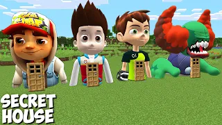 I found HOUSE INSIDE SUBWAY SURFERS JAKE and PAW PATROL RYDER and BEN 10 and FNF TRICKY in Minecraft