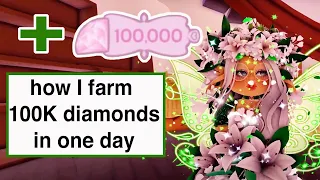 HOW I FARM UP TO 100K DIAMONDS IN ROYALE HIGH PER DAY!!! #RoyaleHigh