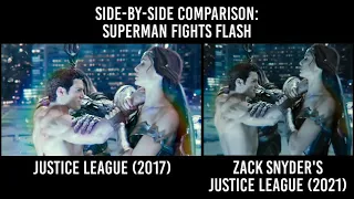 Justice League 2017 Vs 2021 Comparison Superman Fight With Flash | Snyder Cut Vs Whedon Cut