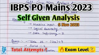 IBPS PO Mains self given analysis 😓, My Attempt & Exam Level ? #ibpspo #ibpspomains2023