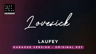 Lovesick - Laufey (Original Key Karaoke) - Piano Instrumental Cover with Lyrics