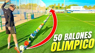 ⚽ 50 BALONES ⚽ GOL OLÍMPICO DEFINITIVO! 🔥 ¡Retos de Fútbol!