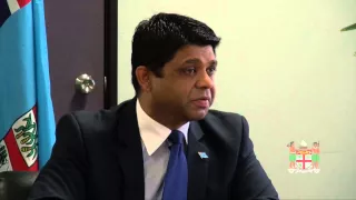 Fijian Minister for Anti-Corruption, Hon. Aiyaz Sayed-Khaiyum presents report.