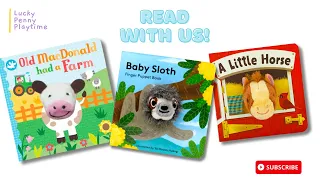 Let's Read Finger Puppet Books Aloud Together! Horse, Cow, and Baby Sloth!