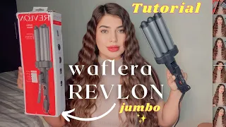 WAFLERA para cabello #revlon 3 barriles (Jumbo)✨#waflera #reseña #revlon #tutorial #hair #rizadora