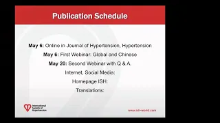 ISH 2020 Global Hypertension Practice Guidelines Webinar