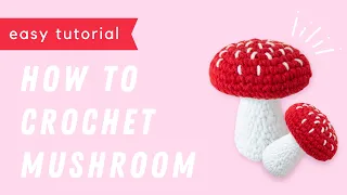 Amigurumi mushroom keychain | Full crochet tutorial | Garnknuten