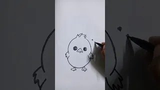 how to draw chick. easy way of drawings tutorial.