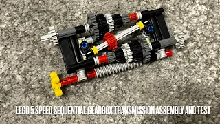 LEGO 5 Speed Sequential Gearbox Transmission Assembly and Test