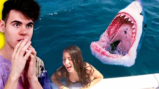 Girl Falls Into Shark Tank & Then...