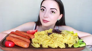 МЕНЯ ОБОЖГЛИ НА ЛАЗЕРЕ / СОСИСКИ С МАКАРОНАМИ MUKBANG asmr Ayka Emilly